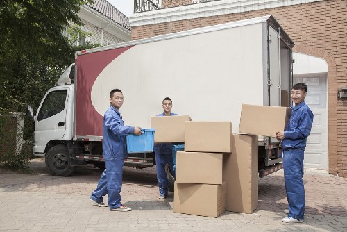 Moving van and boxes prepared for removals in Kennington