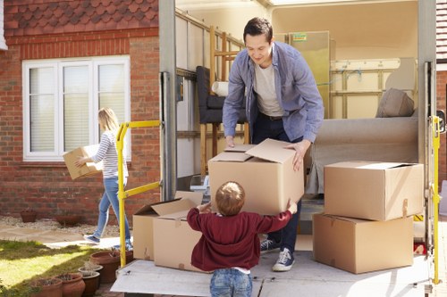 Professional team handling office furniture relocation in Kennington