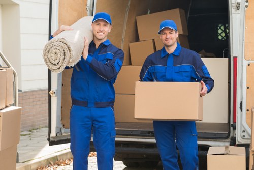 Removal company team planning a move in Kennington street