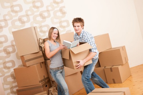 Staff preparing workstations for office removals in Kennington