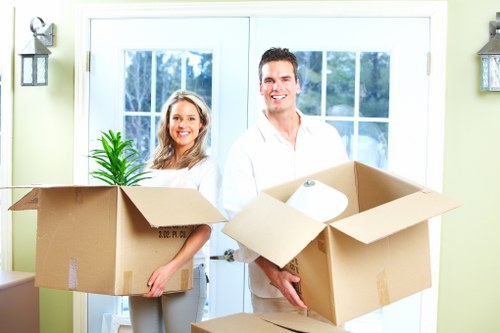 Securely arranged items inside a moving van