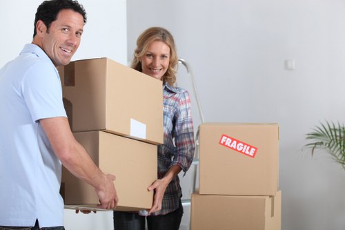 Careful fragile item packing during a Kennington relocation